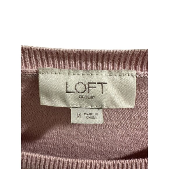 ๐ 2/$20 ๐ Light Mauve Long Sleeve Sweater with Embroidered Flowers sz M - Picture 3 of 6